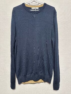 NWT Grey Daniele Alessandrini Crewneck Patch Wool/Acrylic Sweater - size L